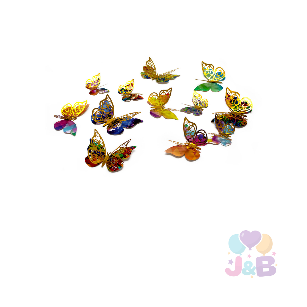 Mariposas decoración x12 Uni