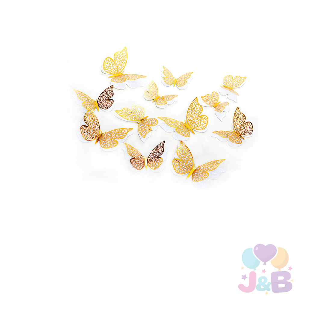 Mariposas decoración x12 Uni