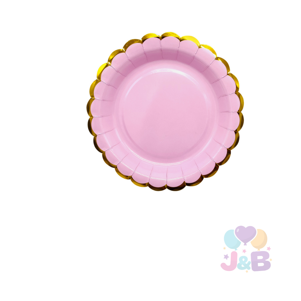 Platos N7 cartón colores pasteles x6 un