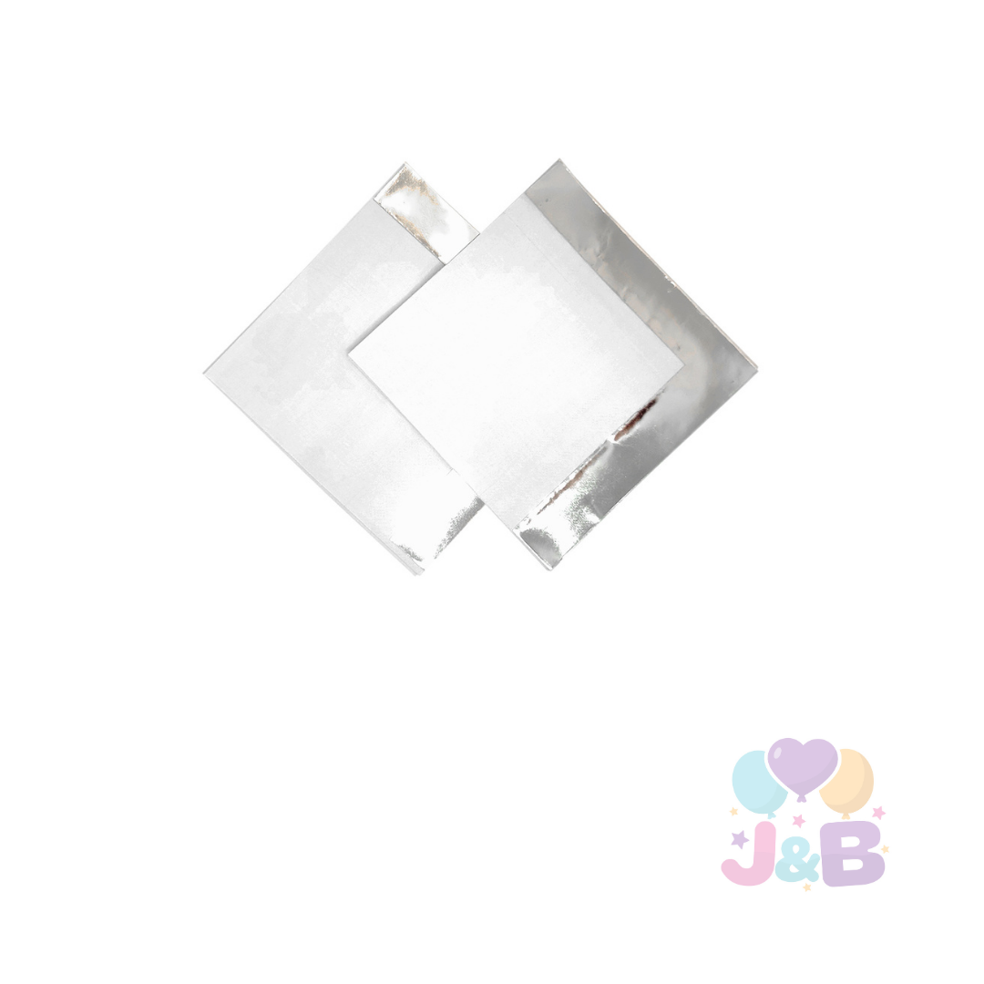 Servilletas con borde metálico x12 Uni.