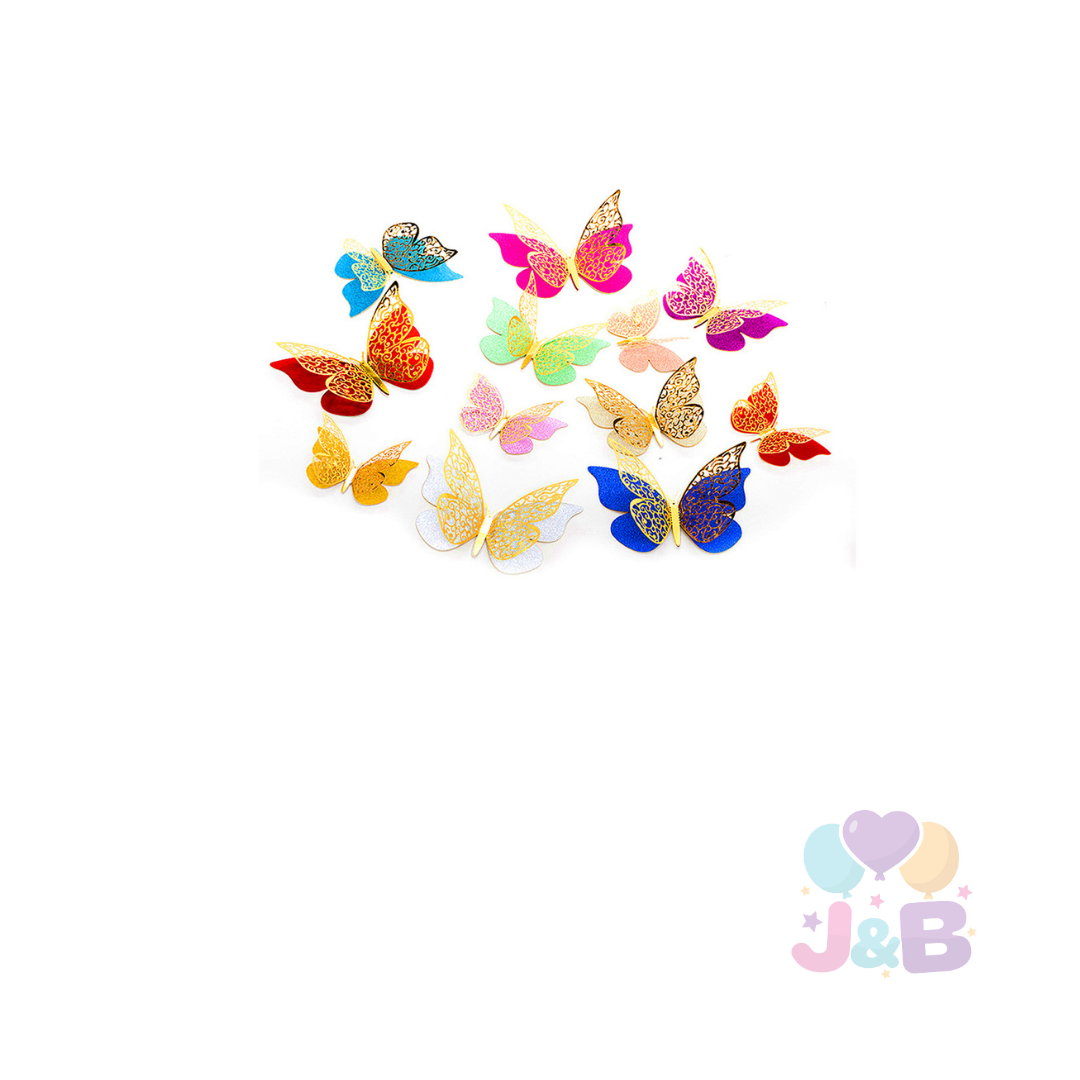 Mariposas decoración x12 Uni