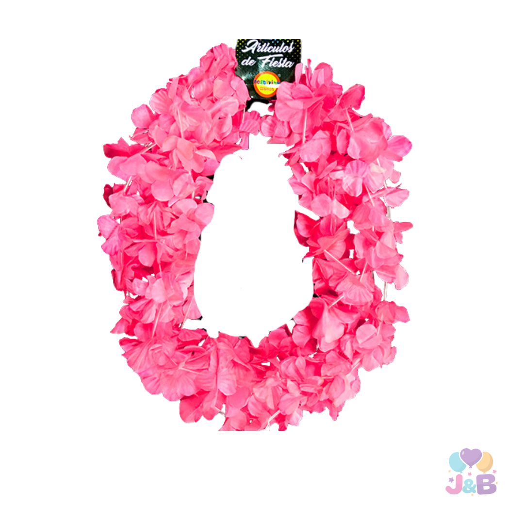 Collar flores estilo hawaiano Flúor x6