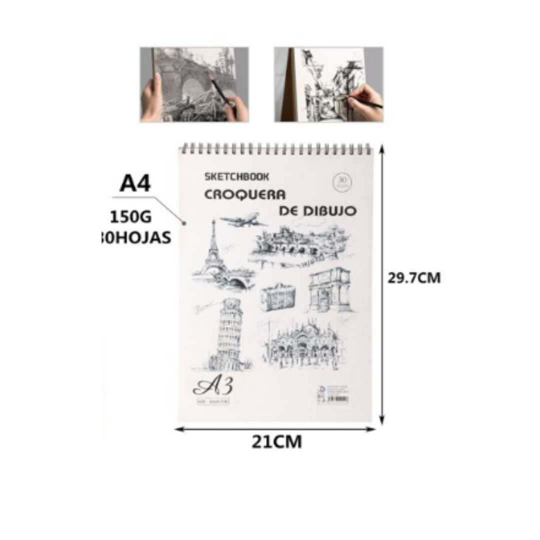 CROQUERA DIBUJO A4 150GR 30 HOJAS