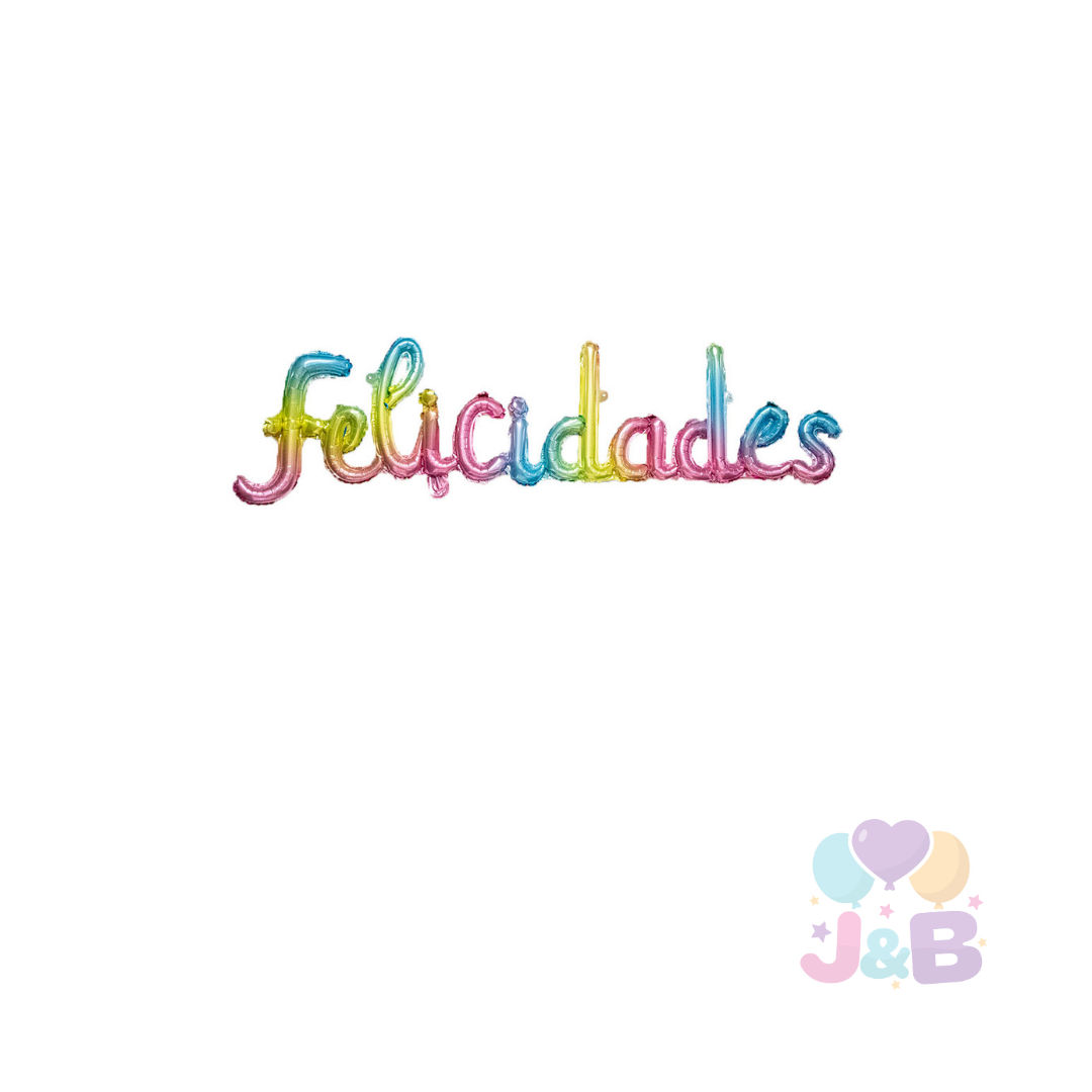 Globo metálico “felicidades” cursivo
