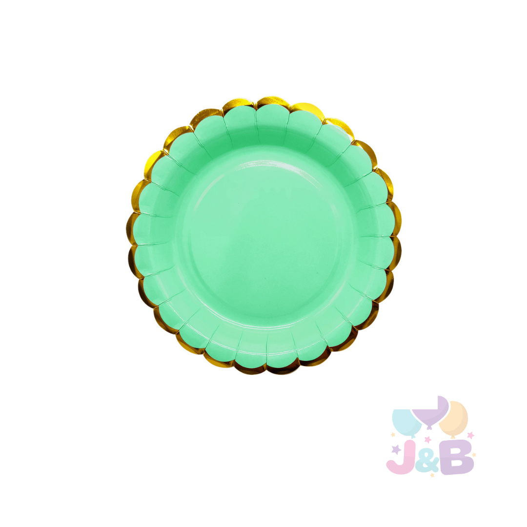 Platos N7 cartón colores pasteles x6 un