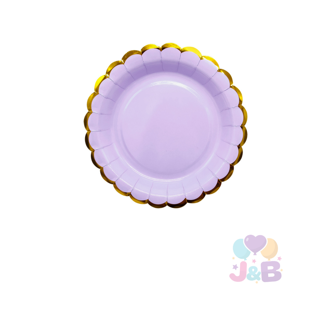 Platos N7 cartón colores pasteles x6 un