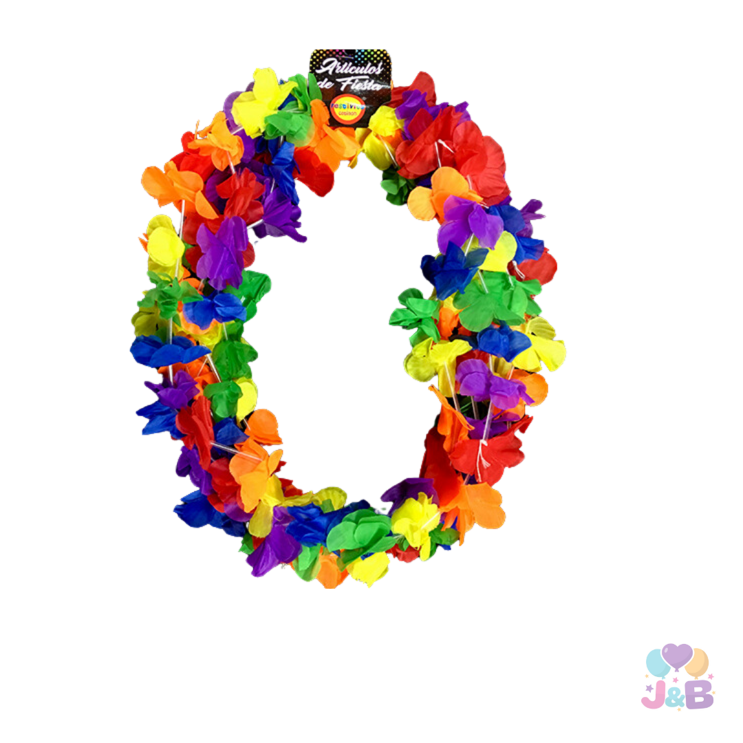 Collar flores estilo hawaiano x6