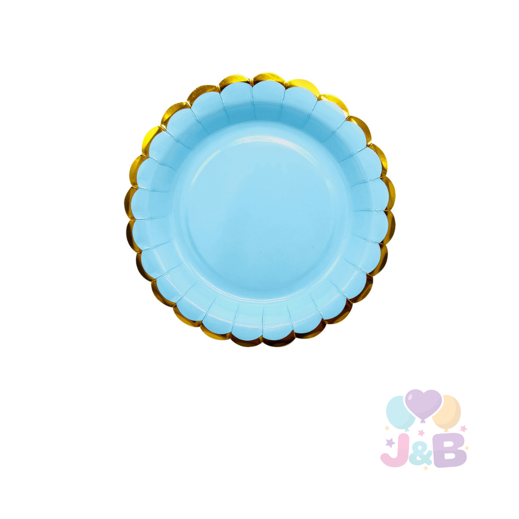 Platos N7 cartón colores pasteles x6 un