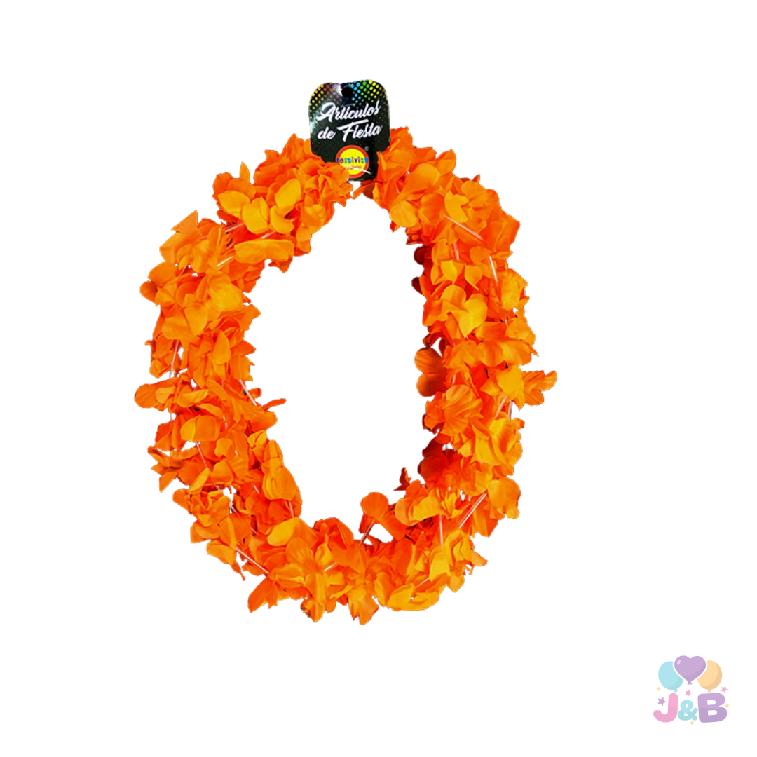 Collar flores estilo hawaiano Flúor x6