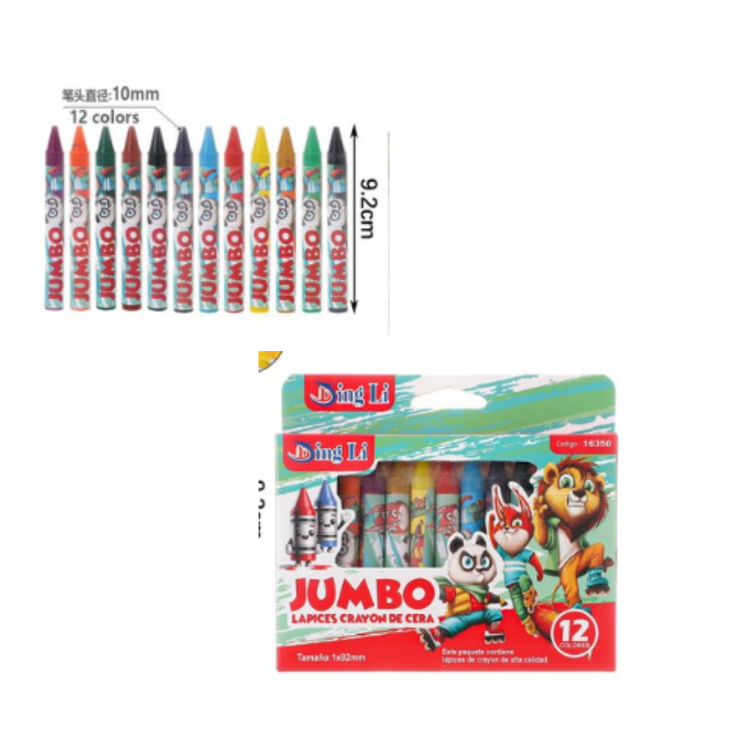 Lápices cera Jumbo 12 unidades