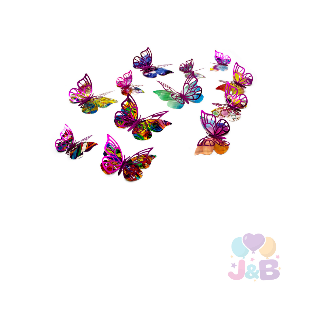 Mariposas decoración x12 Uni