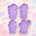 Set 4 Cortadores De Galletas Navidad Figuras Con Sello