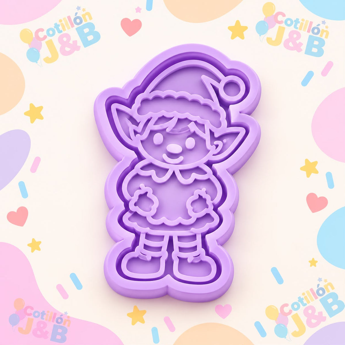 Cortador + sello duende navideño