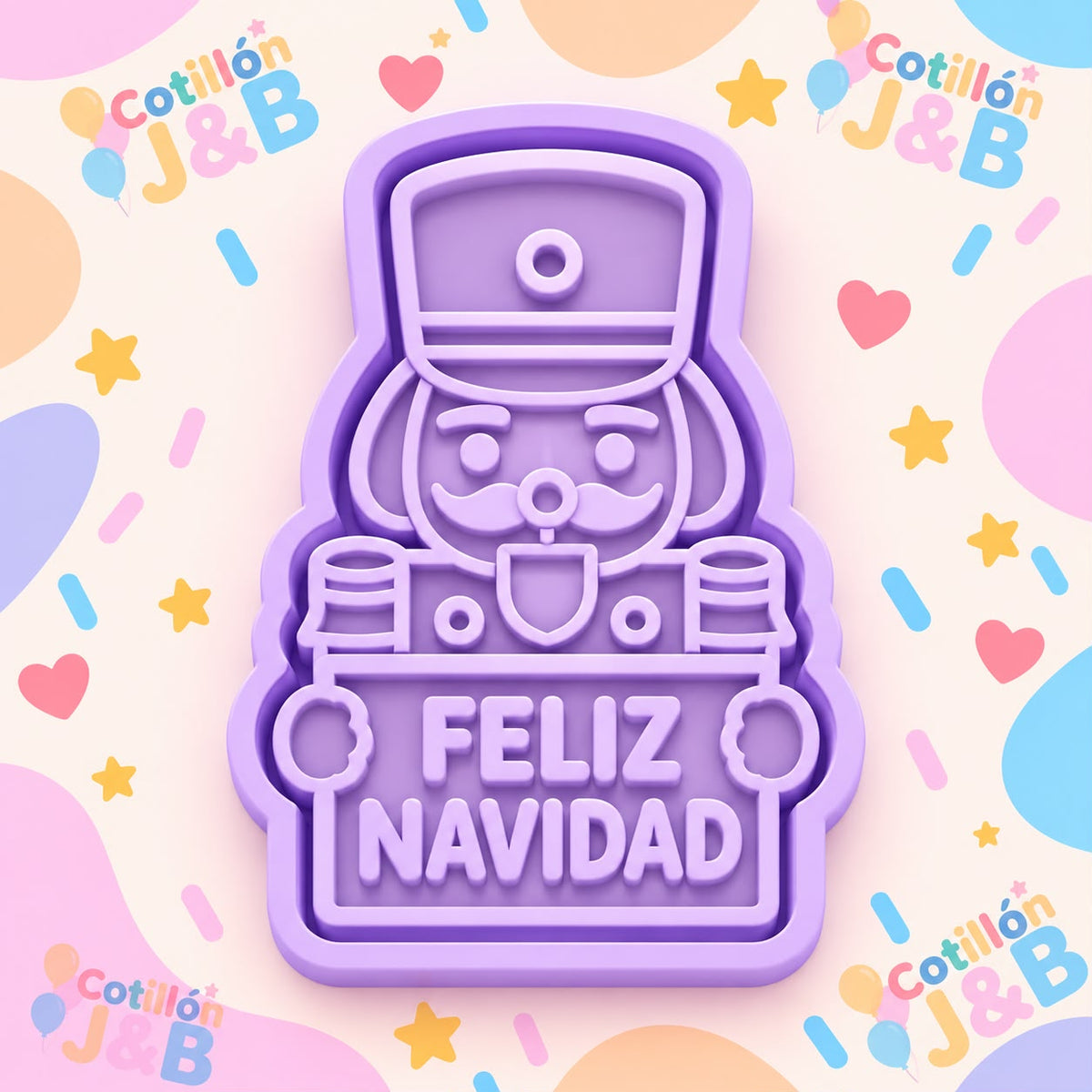 Cortador + sello Soldadito "Feliz Navidad"
