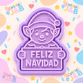 Cortador + sello Duende"Feliz Navidad"