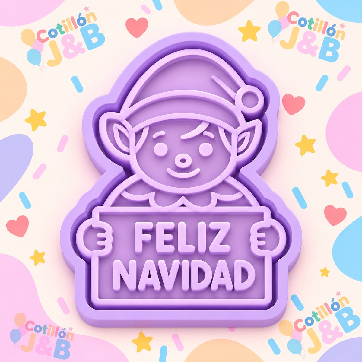 Cortador + sello Duende"Feliz Navidad"