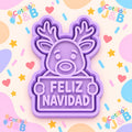 Cortador + sello Reno "Feliz Navidad"