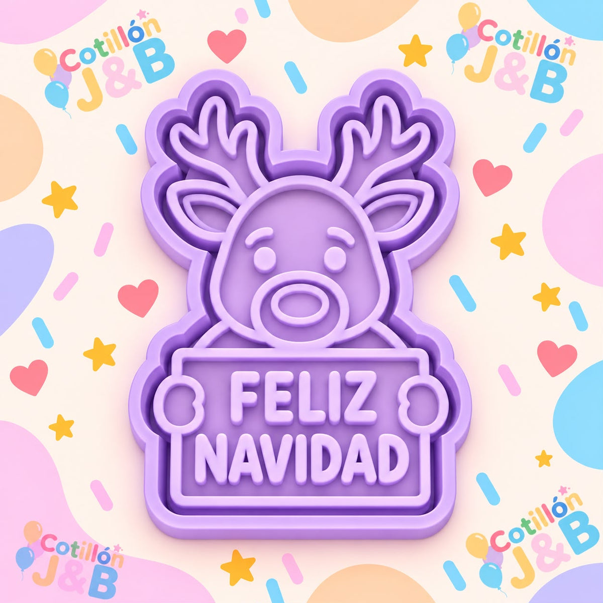 Cortador + sello Reno "Feliz Navidad"