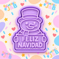 Cortador + sello Mono de Nieve "Feliz Navidad"